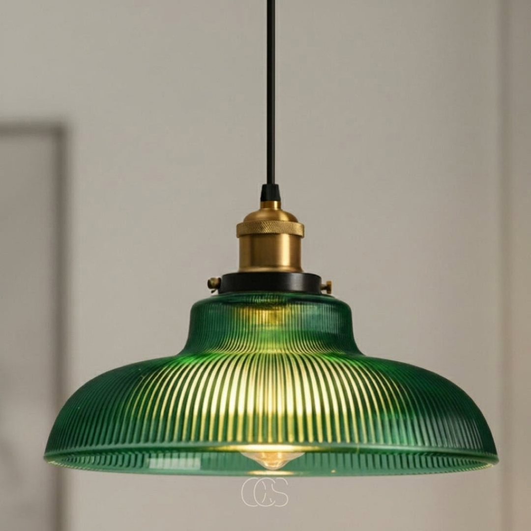 Vintage Glass Pendant Lamp for a Warm Glow