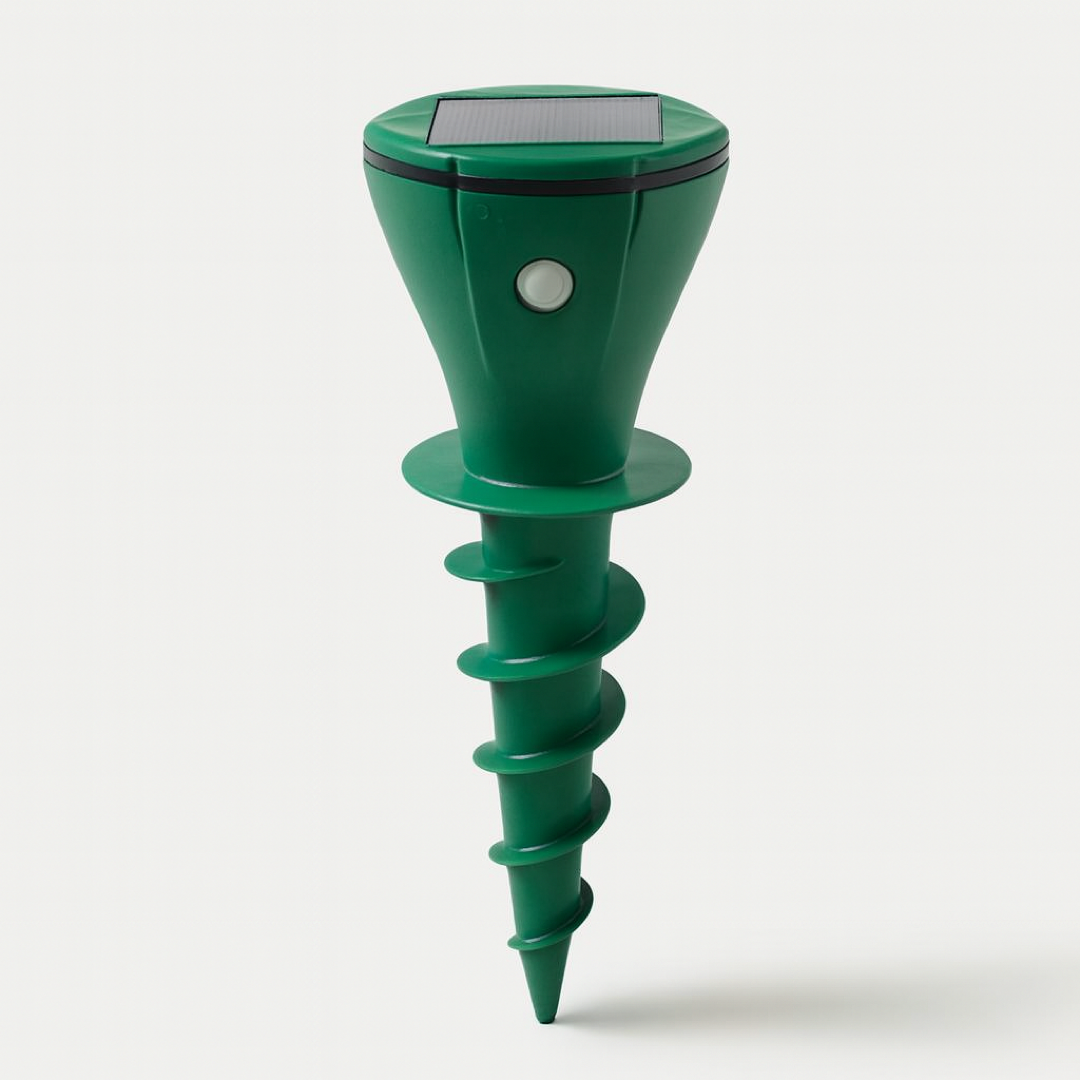 Solar Garden Stake for Burrowing Pest Control