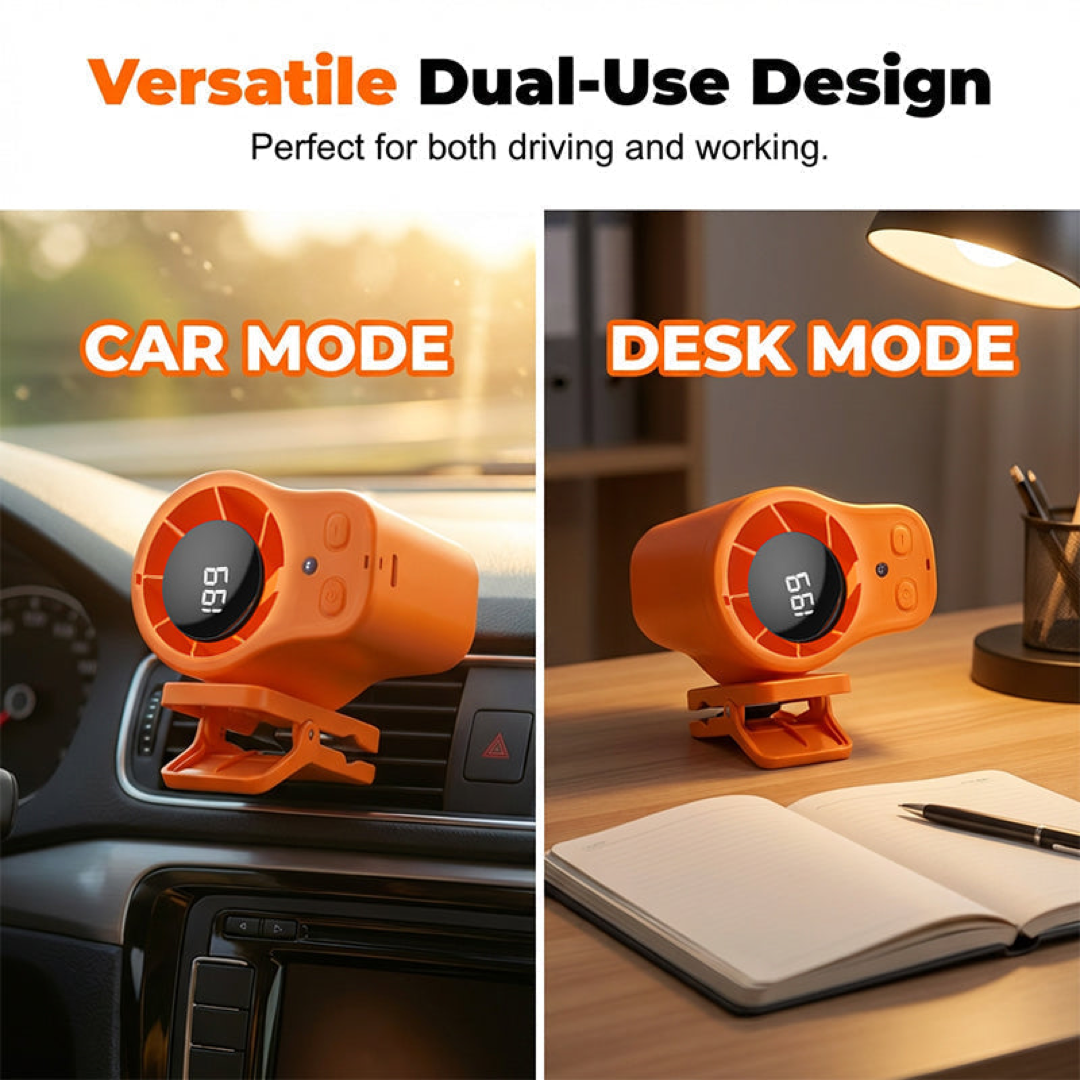 LED Personal Fan for Hands-Free Travel Cooling