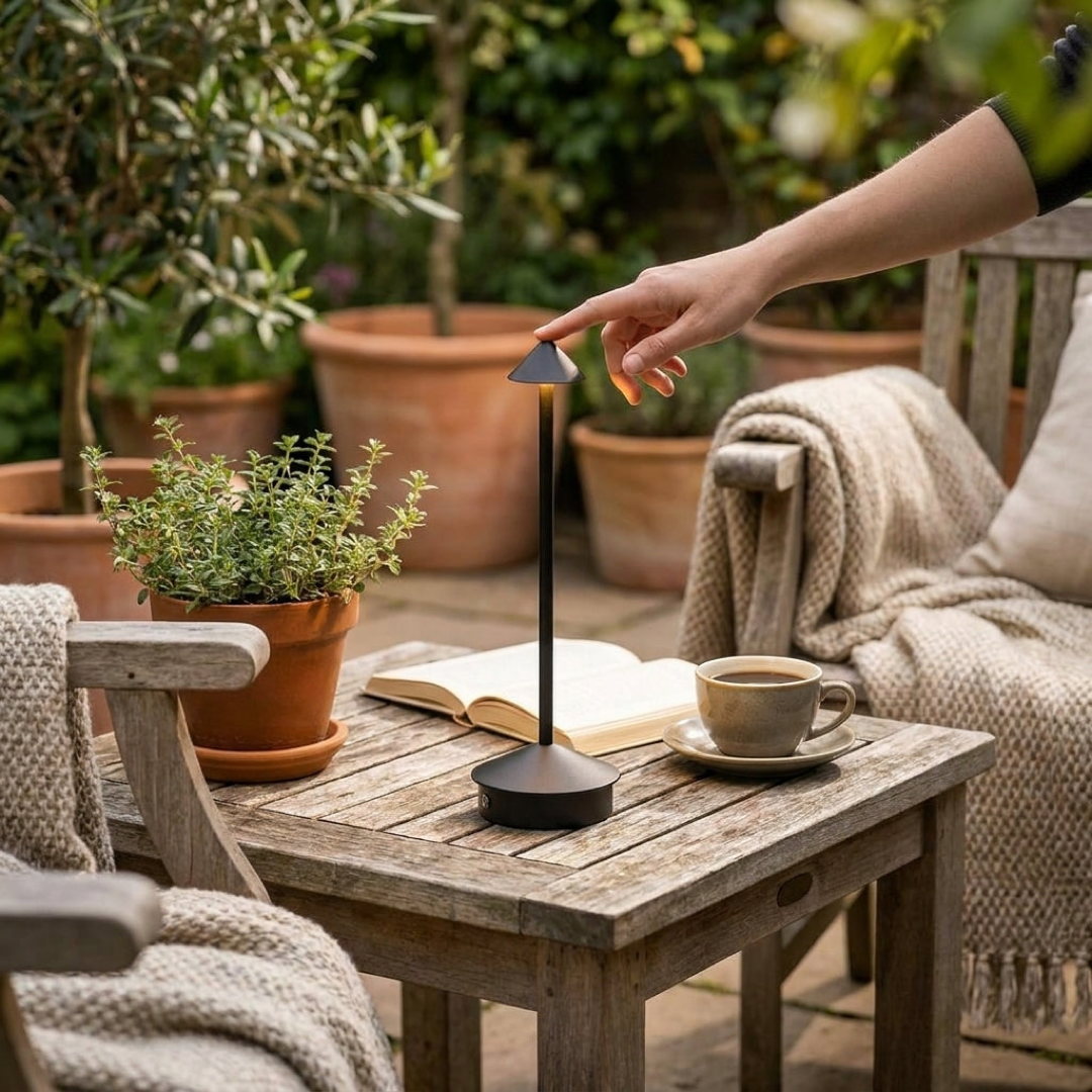Cordless Patio Table Lamp for Effortless Ambiance