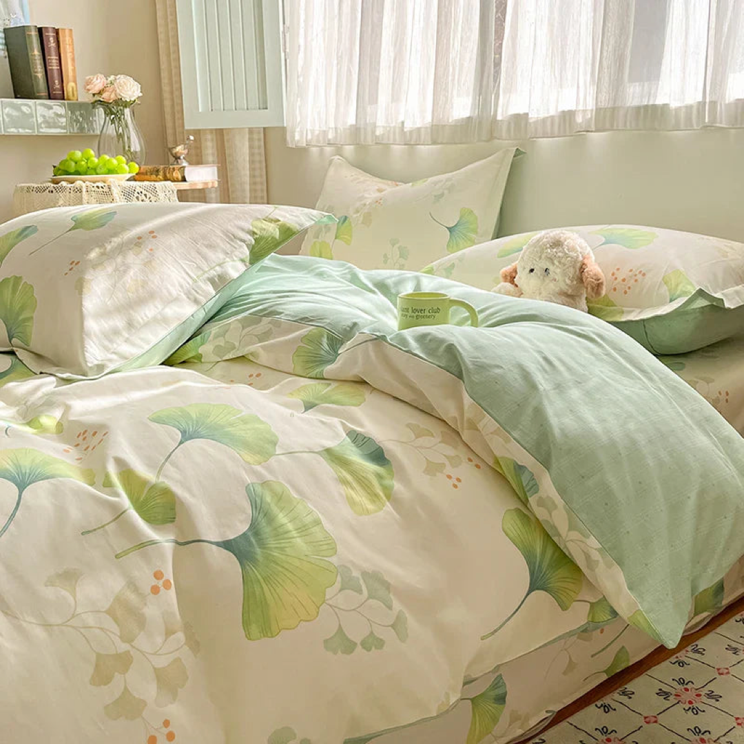 Botanical Cotton Bedding Set for Cooler Sleep