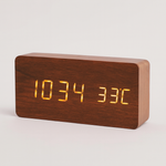 Wood-Look LED Alarm Clock – Easy Bedside Viewing