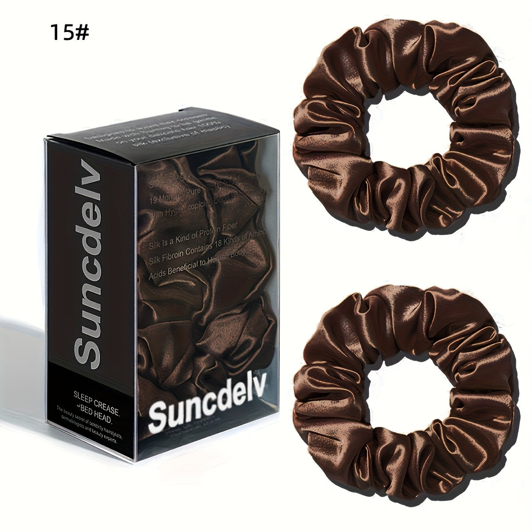 Pure Silk Scrunchie Pair for Crease-Free Hold