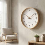 Minimalist Wood Wall Clock for Silent Timekeeping