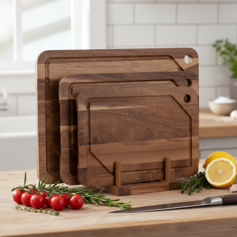 Acacia Cutting Board Set for Cleaner Prep
