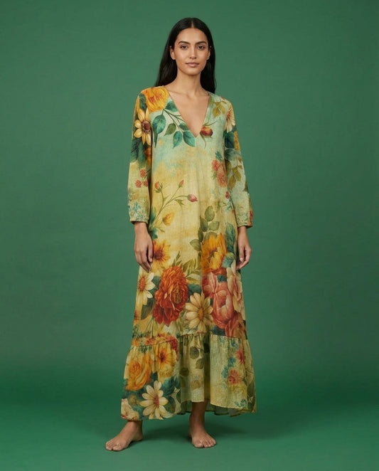 LISTINGOPT::pluxira::samanthera-women-s-vintage-boho-v-neck-maxi-dress-for-summer-elegance::01-front