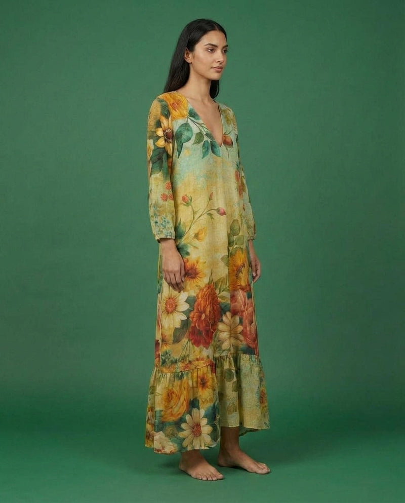 LISTINGOPT::pluxira::samanthera-women-s-vintage-boho-v-neck-maxi-dress-for-summer-elegance::02-side
