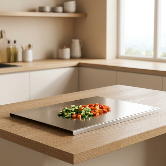 LISTINGOPT::pluxira::stainless-steel-cutting-board-for-cleaner-prep::01-hero