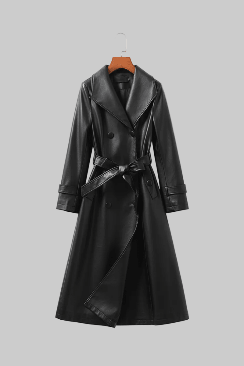 Chelsea - Women's Genuine Sheepskin Leather Trench Coat with Soft Lining 5