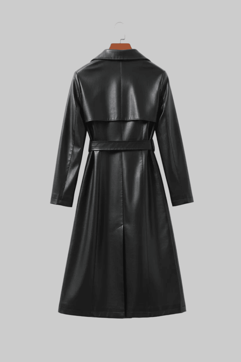 Chelsea - Women's Genuine Sheepskin Leather Trench Coat with Soft Lining 6