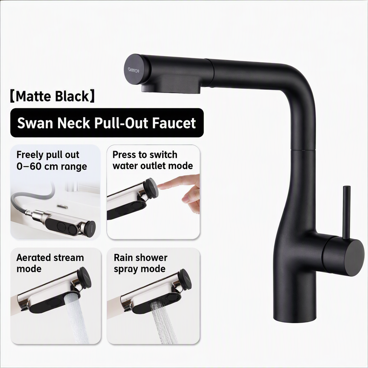 Pull-Down Kitchen Faucet for Effortless Rinsing