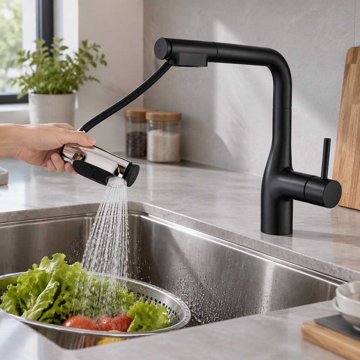 Pull-Down Kitchen Faucet for Effortless Rinsing