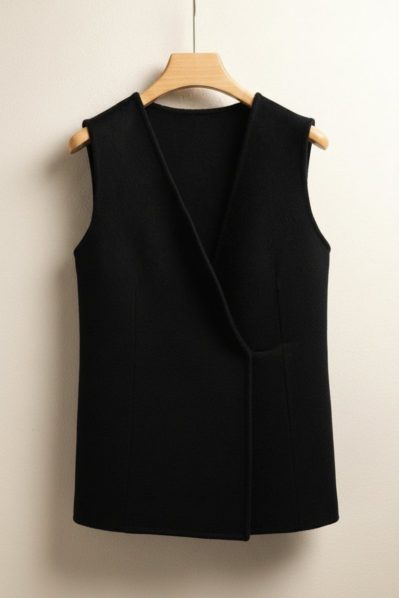 Elegant Pure Cashmere Vest - Wrap Front, V-Neckline, Soft & Breathable 4