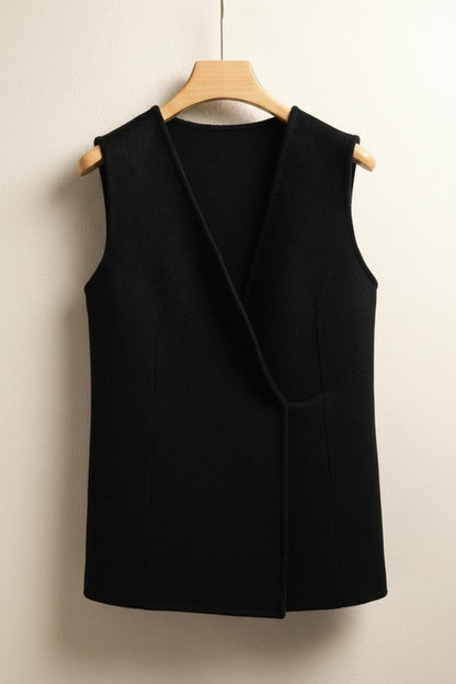 Elegant Pure Cashmere Vest - Wrap Front, V-Neckline, Soft & Breathable 4
