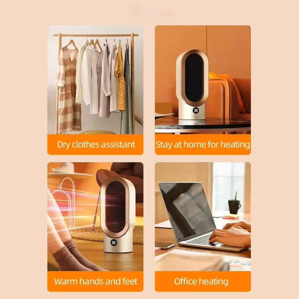 Compact Space Heater For Quiet Room Warmth