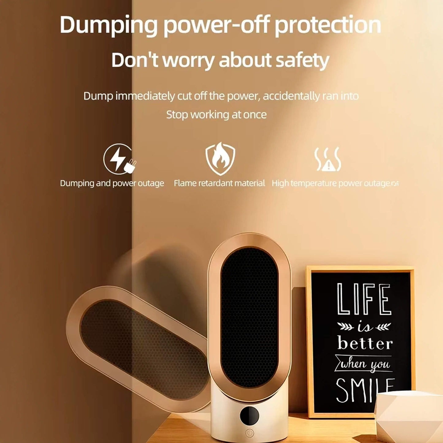 Compact Space Heater For Quiet Room Warmth