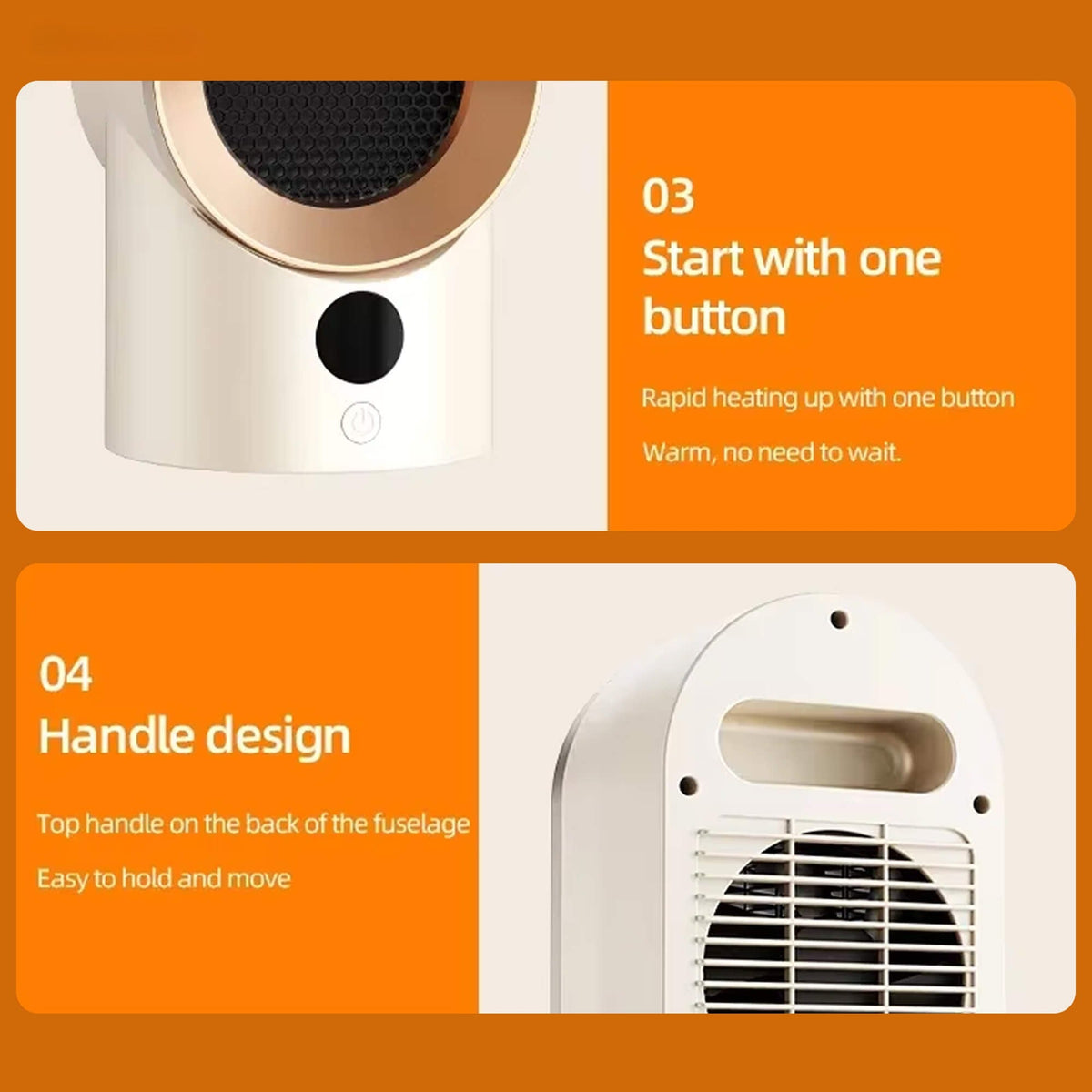 Compact Space Heater For Quiet Room Warmth