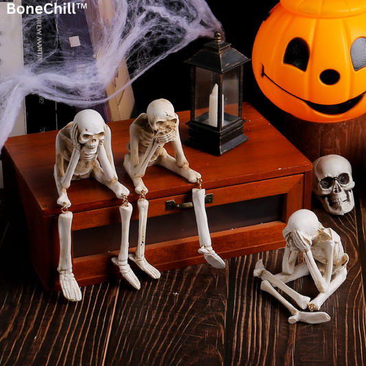 Spooky Skeleton Ornament Set For Easy Halloween Decor
