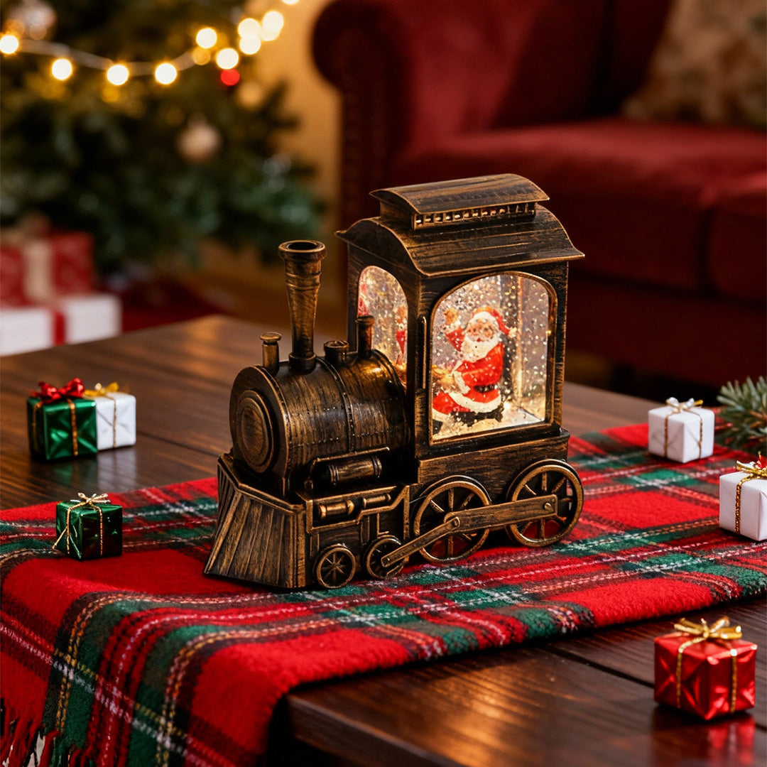 Christmas Train Lights With Snowfall Glow