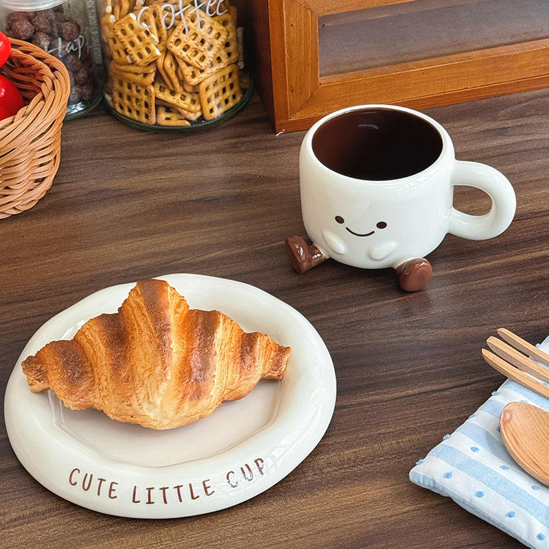 Cartoon Ceramic Cup Set for Cheerful Coffee