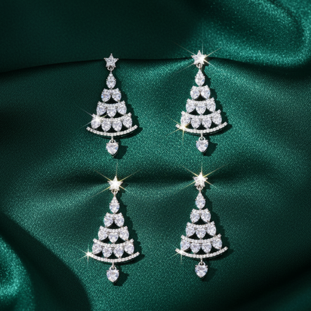 Sparkling Christmas Tree Earrings For Festive Style
