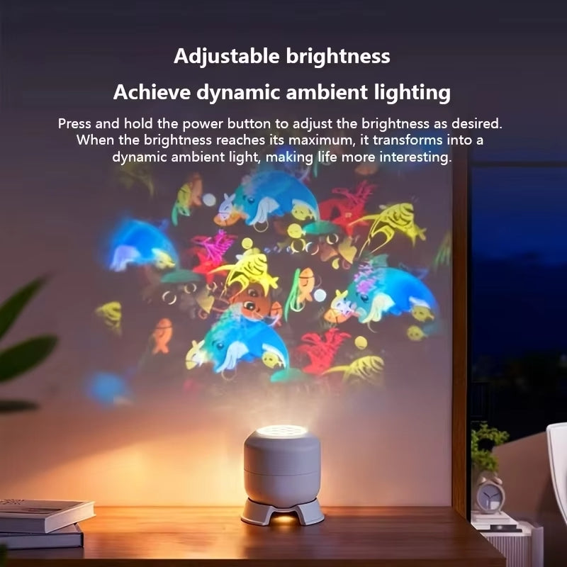 OCEANLUME – 360° drehbare LED-Ozeanprojektor-Nachtleuchte