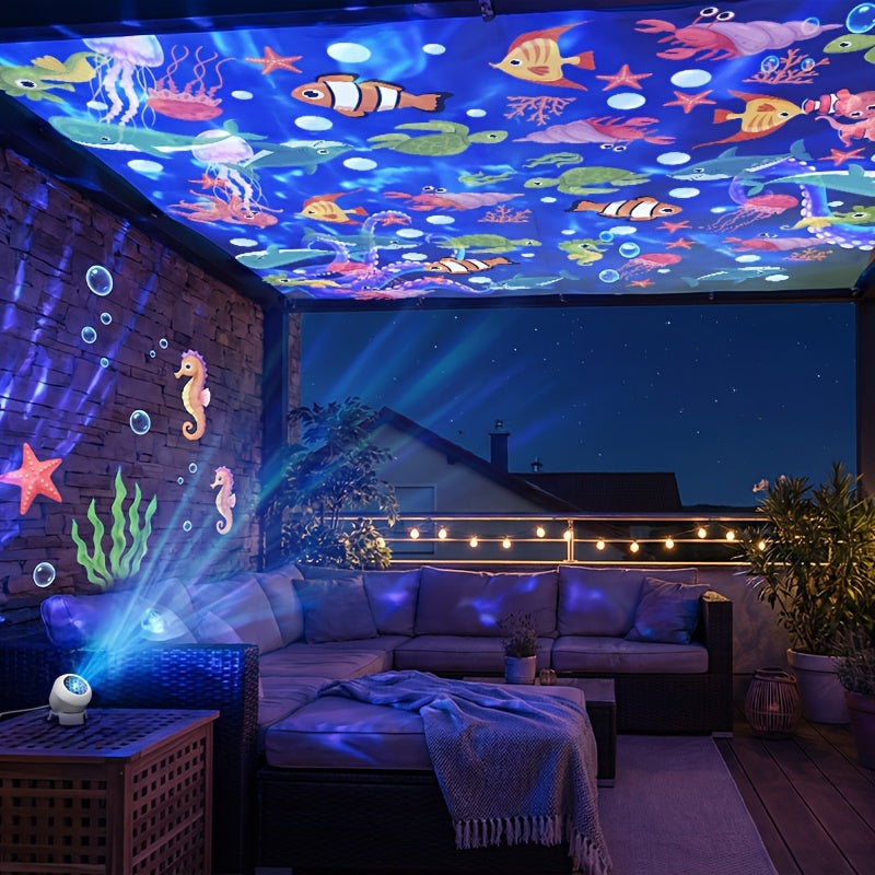 OCEANLUME – 360° drehbare LED-Ozeanprojektor-Nachtleuchte