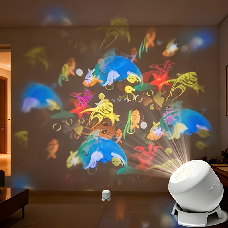 OCEANLUME – 360° drehbare LED-Ozeanprojektor-Nachtleuchte