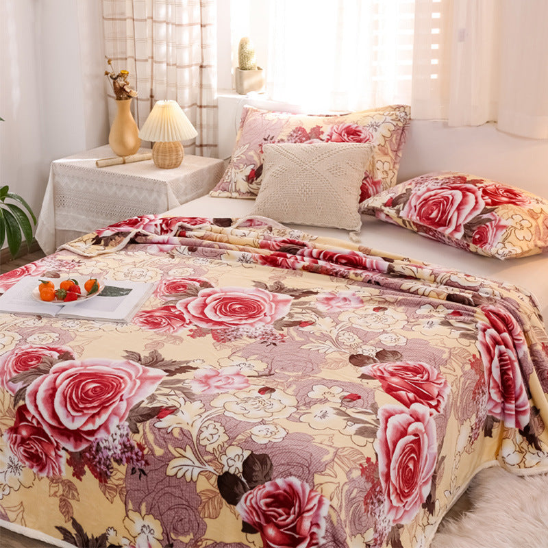 Floral Fleece Blanket For Cozy Evenings