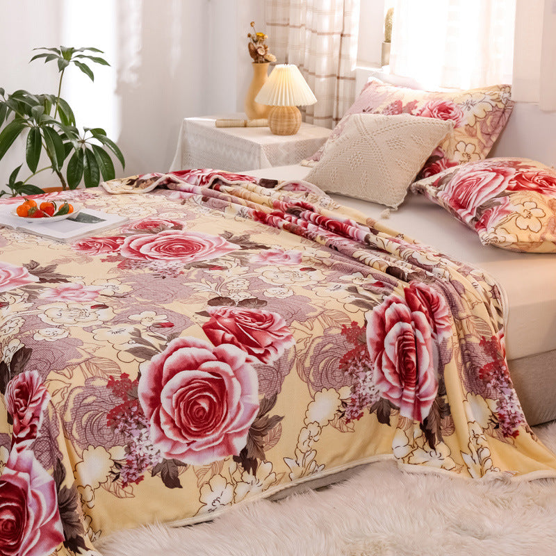Floral Fleece Blanket For Cozy Evenings
