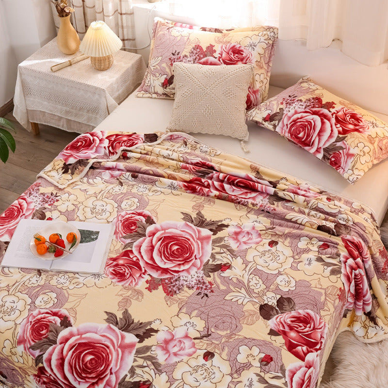Floral Fleece Blanket For Cozy Evenings