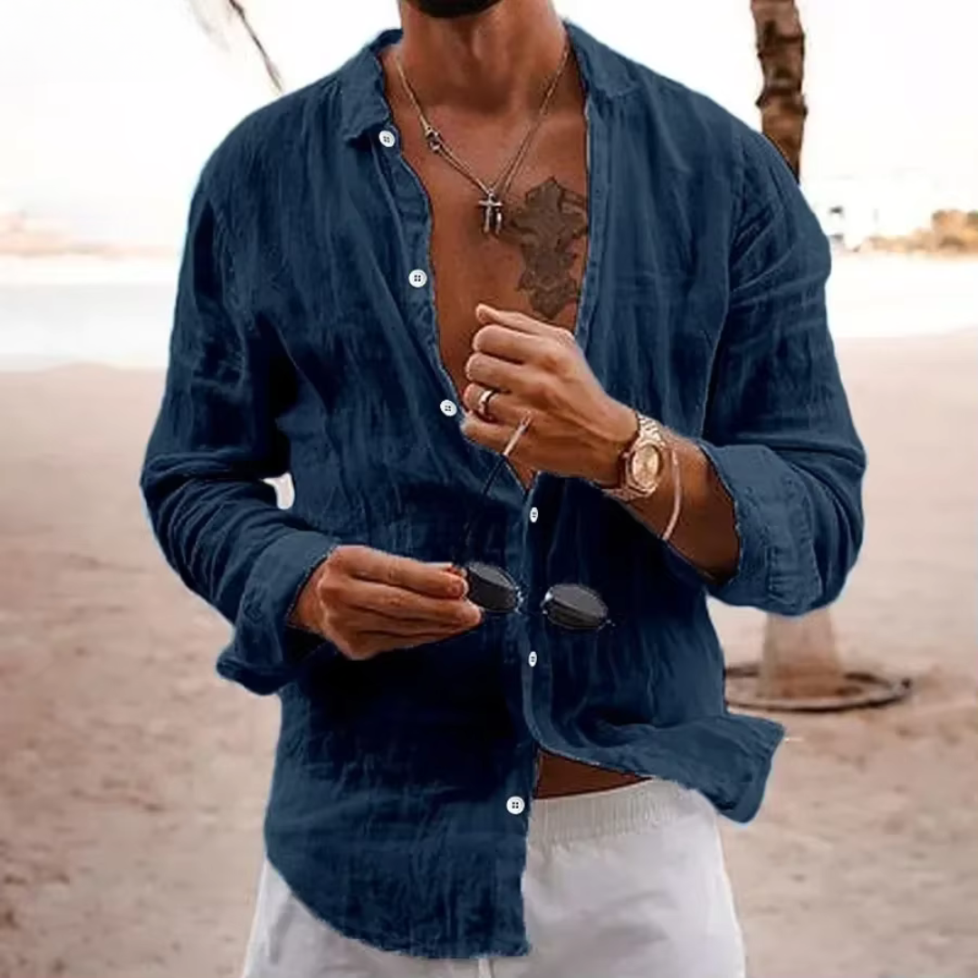 Brody | Men’s Summer Long Sleeve Shirt with Button Front