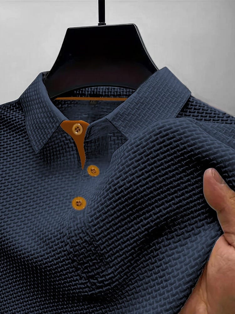 Men's Polo Shirt | Airy Modern Polo with Knitted Texture