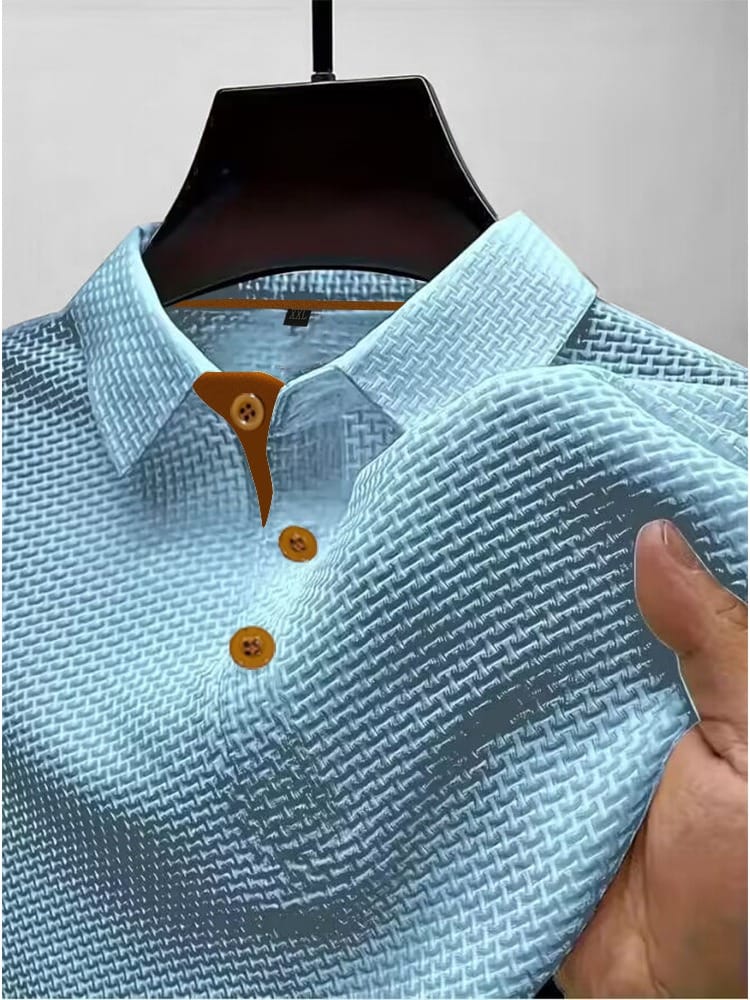 Men's Polo Shirt | Airy Modern Polo with Knitted Texture
