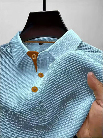 Men's Polo Shirt | Airy Modern Polo with Knitted Texture