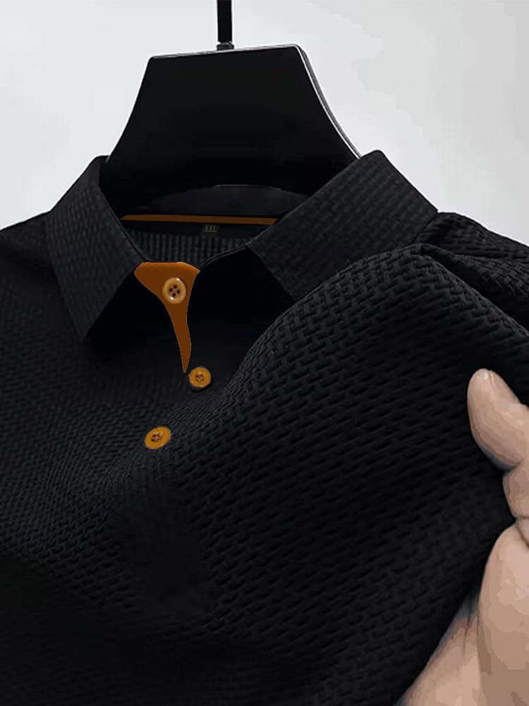 Men's Polo Shirt | Airy Modern Polo with Knitted Texture