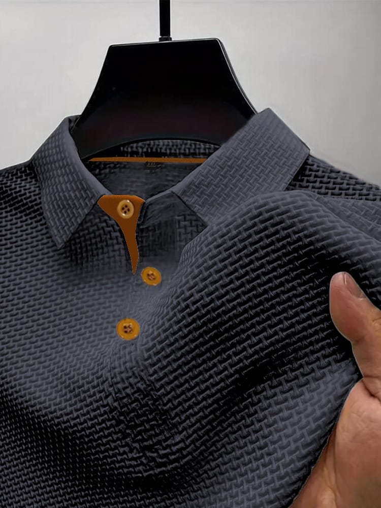 Men's Polo Shirt | Airy Modern Polo with Knitted Texture