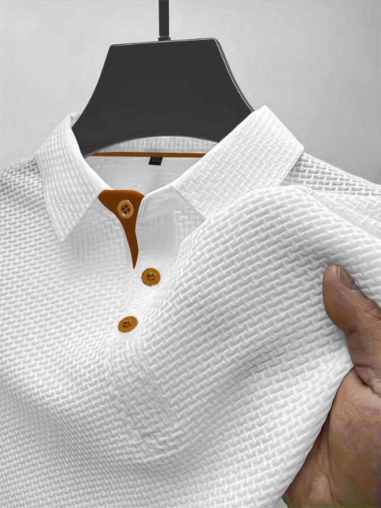 Men's Polo Shirt | Airy Modern Polo with Knitted Texture