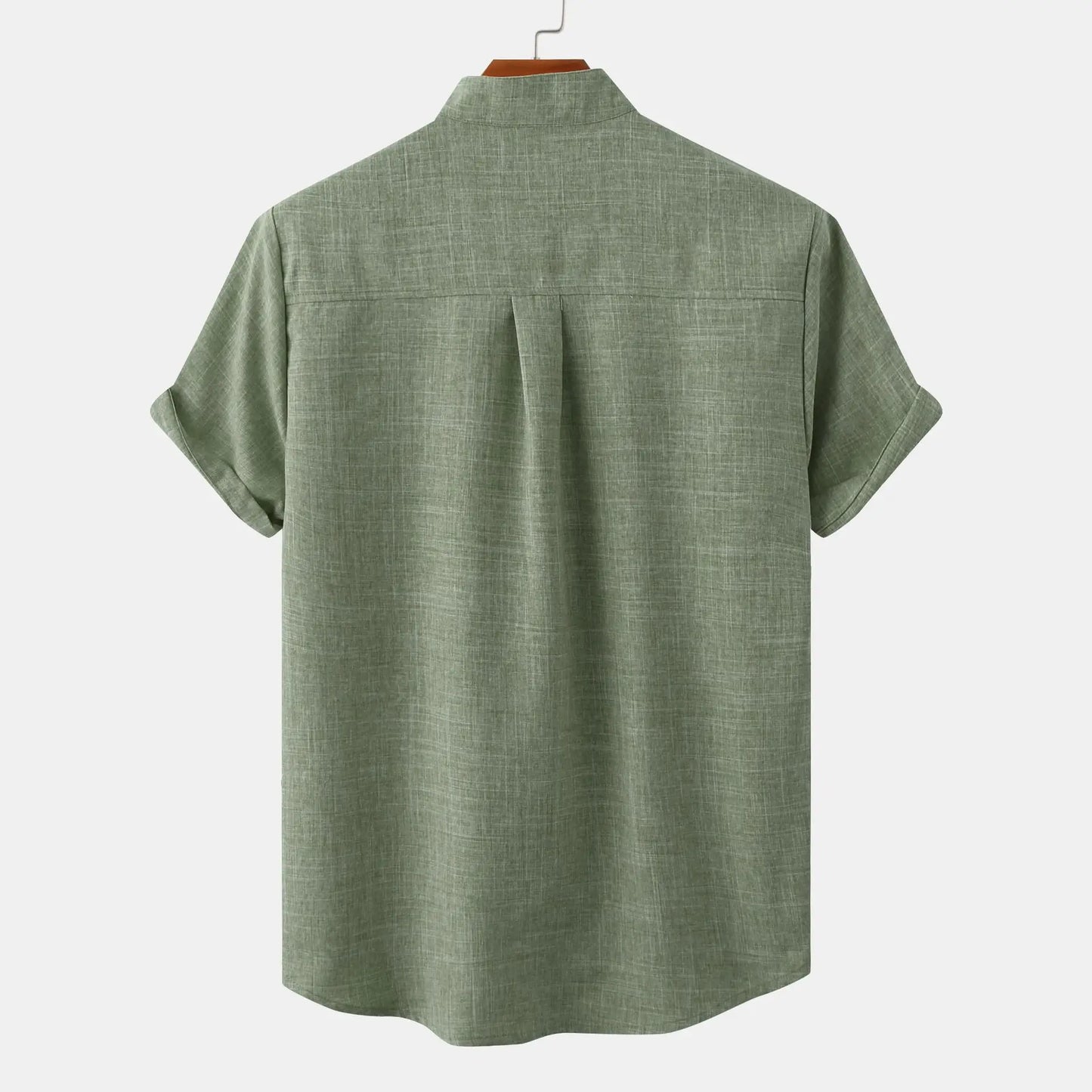 Bruce | Men's Summer Shirt with Collarless Design