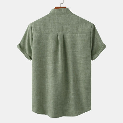 Bruce | Men's Summer Shirt with Collarless Design