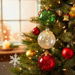 Lighted Glass Christmas Baubles With Timer