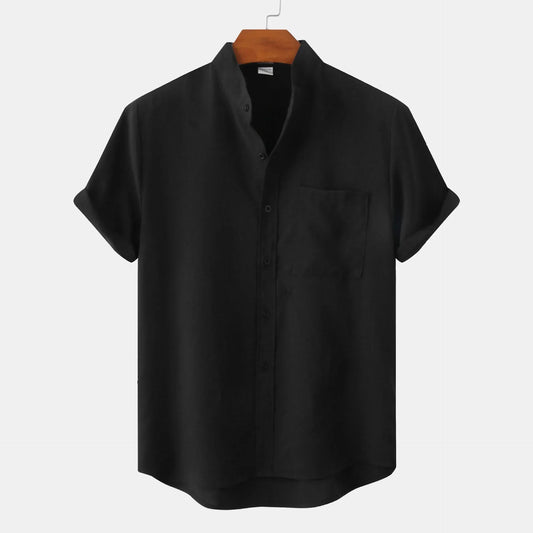 Bruce | Men's Summer Shirt with Collarless Design