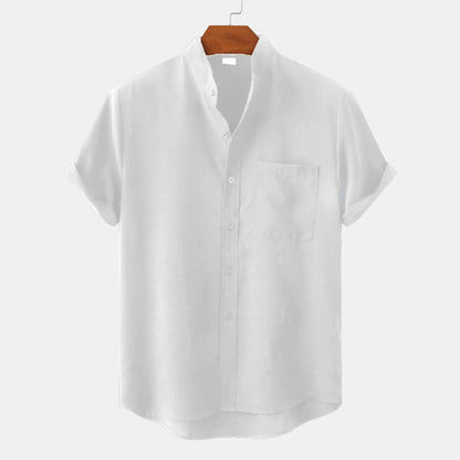 Bruce | Men's Summer Shirt with Collarless Design