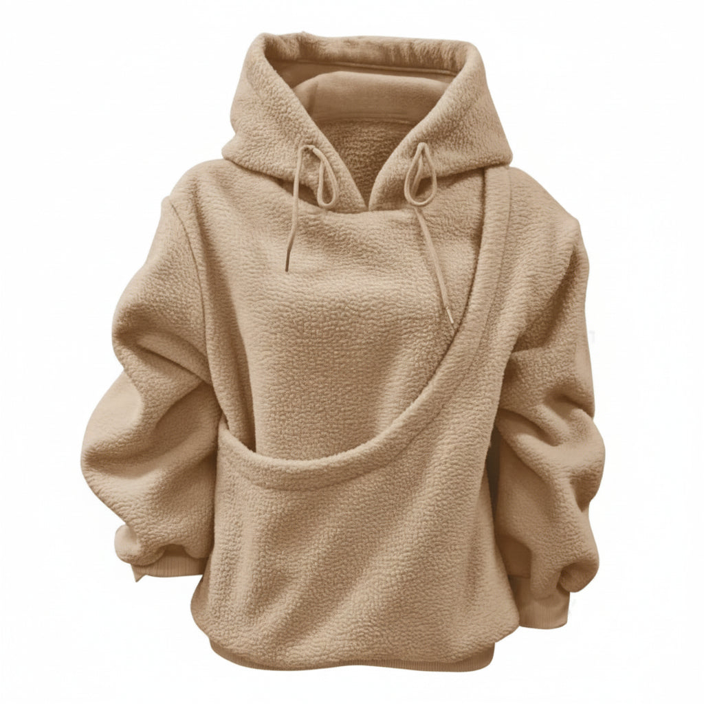 Cozy Pet Pouch Hoodie for Hands-Free Carrying