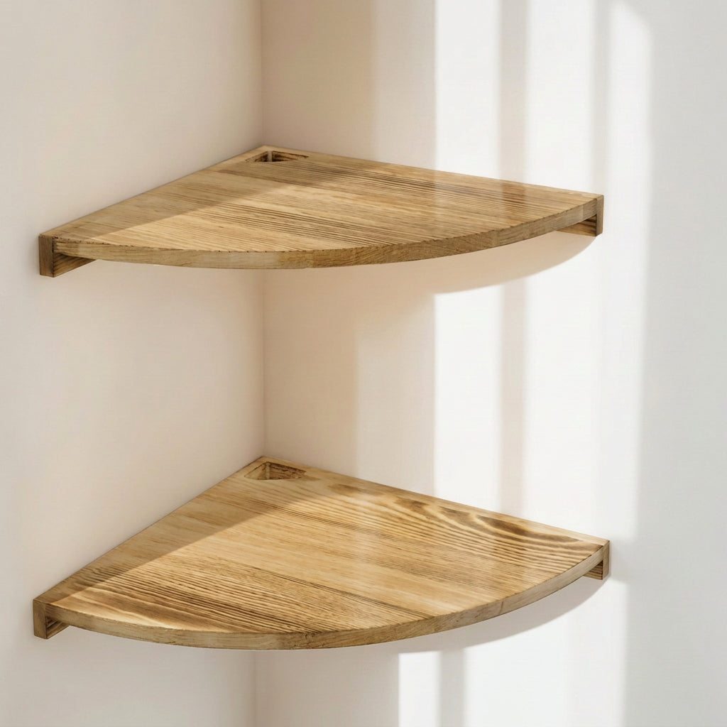Solid Pine Corner Shelf for Space-Saving Storage