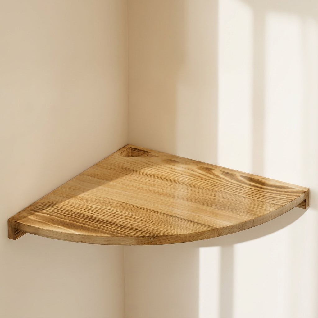Solid Pine Corner Shelf for Space-Saving Storage