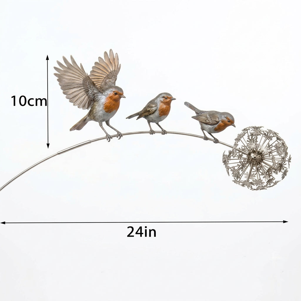 Kinetic Robin Garden Stake for Peaceful Memorials