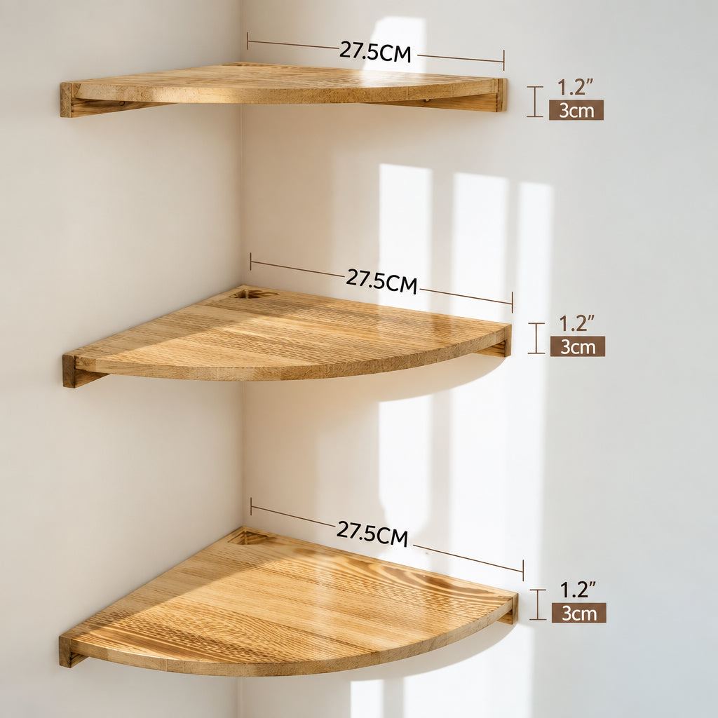 Solid Pine Corner Shelf for Space-Saving Storage