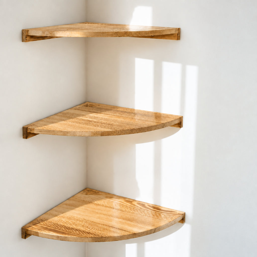 Solid Pine Corner Shelf for Space-Saving Storage