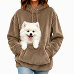 Pet Pocket Fleece Hoodie for Cozy Carrying
